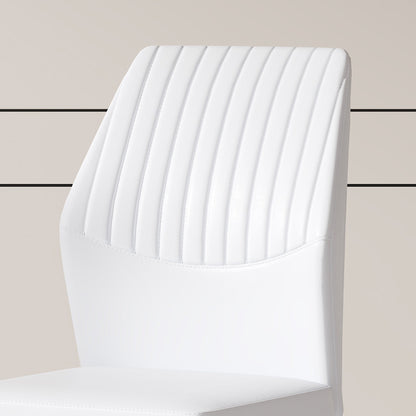 Luxury Simple Chair - Set of 4 White PU Material High Resilience
