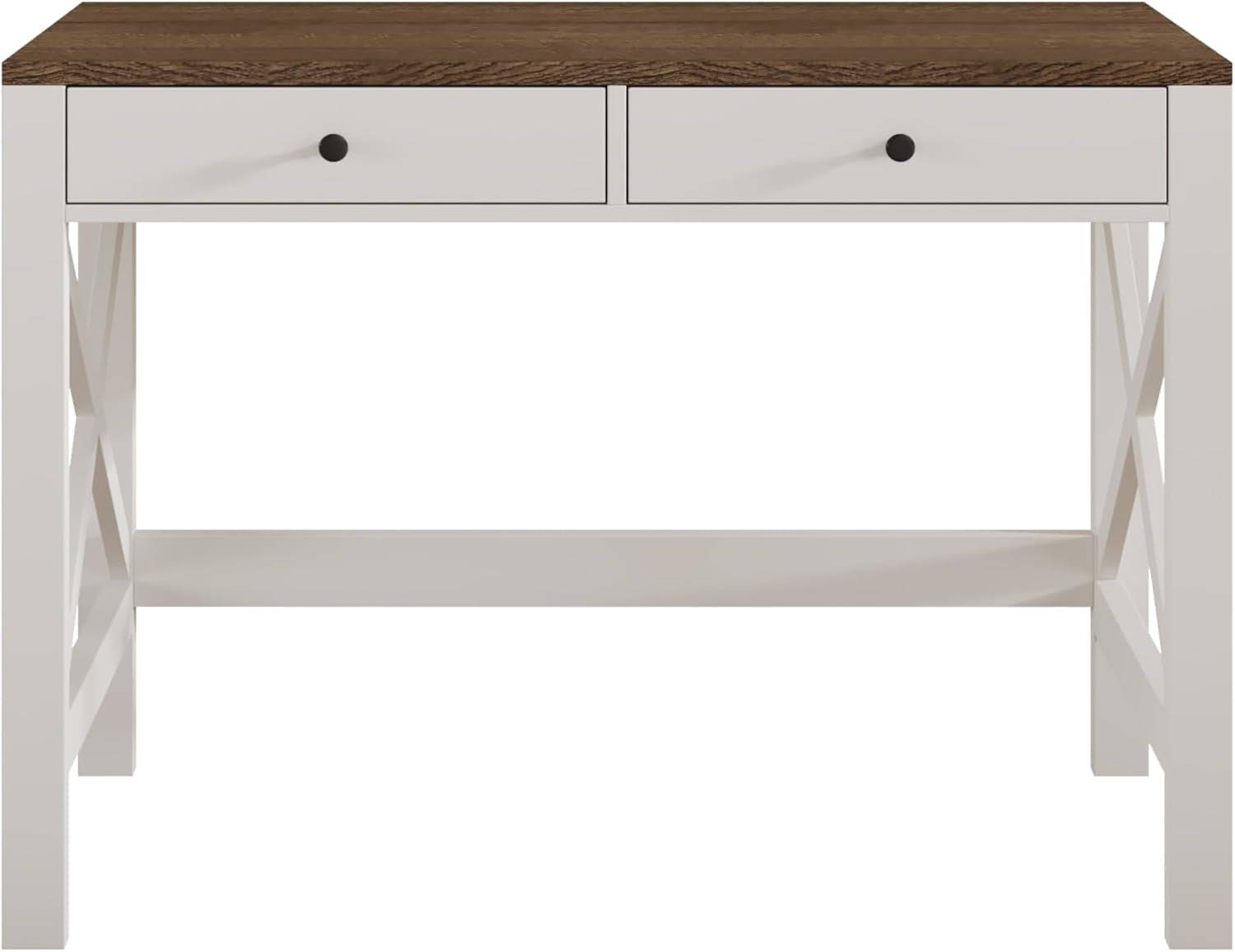 Farmhouse Desk 39&quot; Computer Desk with Drawers, Small Study Writing