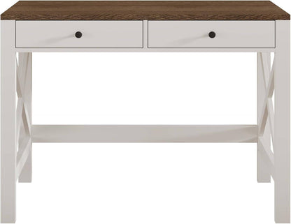 Farmhouse Desk 39&quot; Computer Desk with Drawers, Small Study Writing