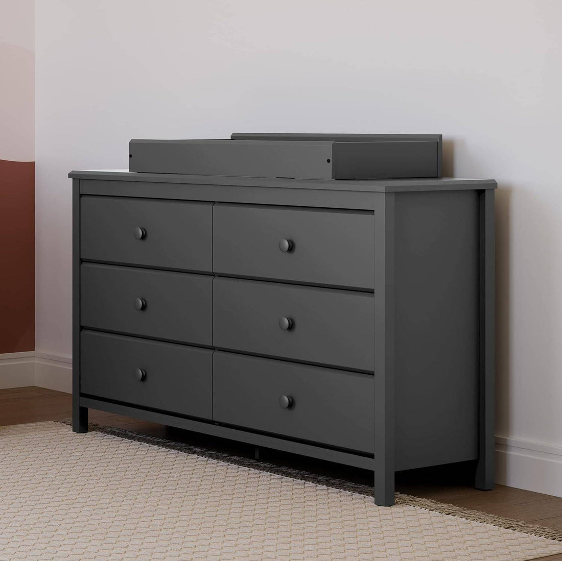 Alpine 6 Drawer Double Dresser (Gray) – GREENGUARD Gold Certified,