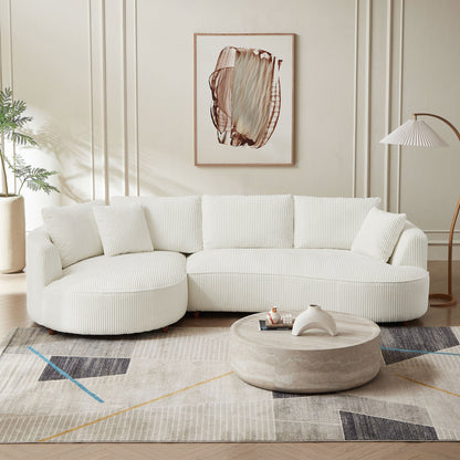 122.04 inch Oversized Sectional Sofa, Modern Couch with Chaise, Comfy