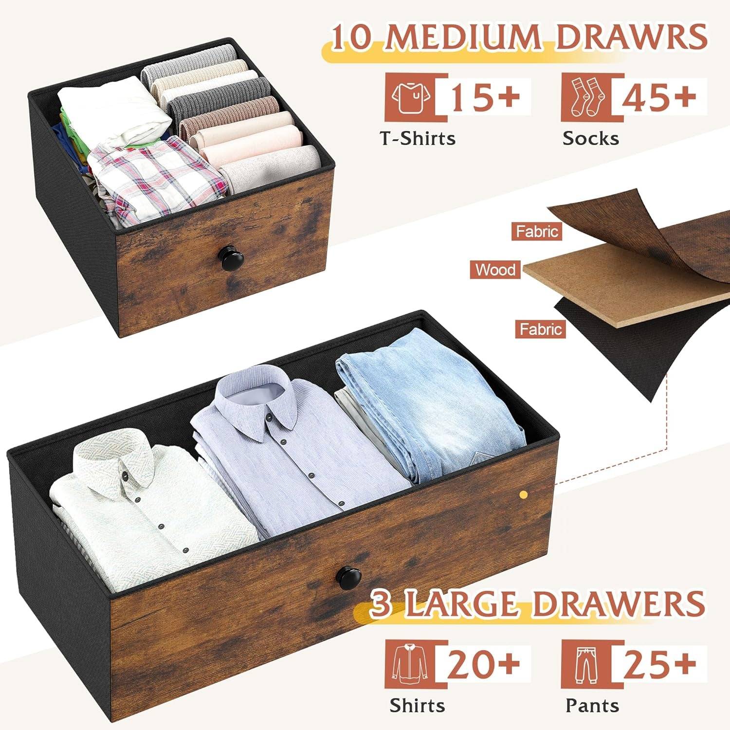 Dresser with 13 Drawers Dresser TV Stand for 55&quot; TV Long Dresser for