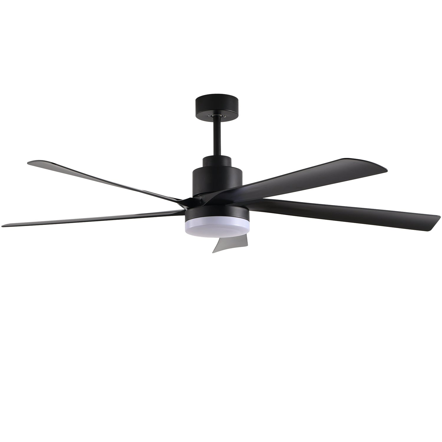 65 Inch Black Ceiling Fan with Light, 5-Blade Dimmable LED Ceiling Fan
