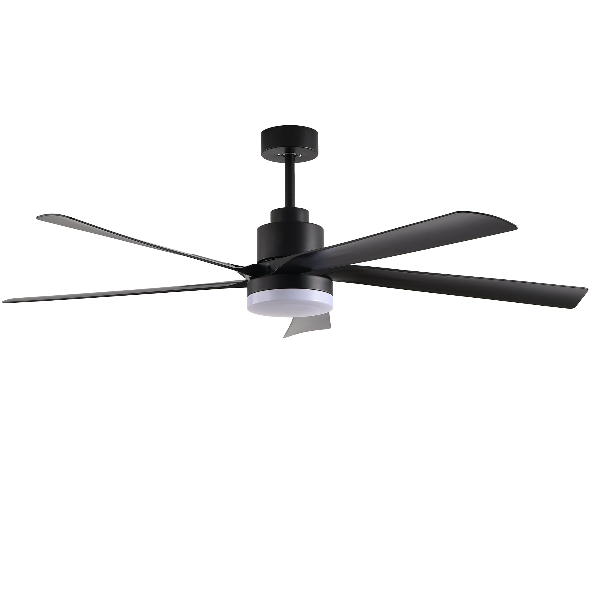 65 Inch Black Ceiling Fan with Light, 5-Blade Dimmable LED Ceiling Fan