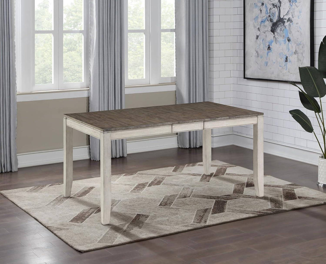 Furniture Abacus Rectangular Dining Table, 48&quot;-60&quot; Table W/ 12&quot;