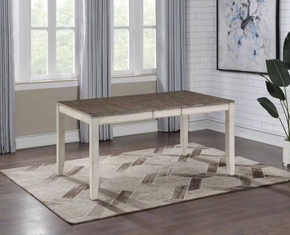 Furniture Abacus Rectangular Dining Table, 48&quot;-60&quot; Table W/ 12&quot;