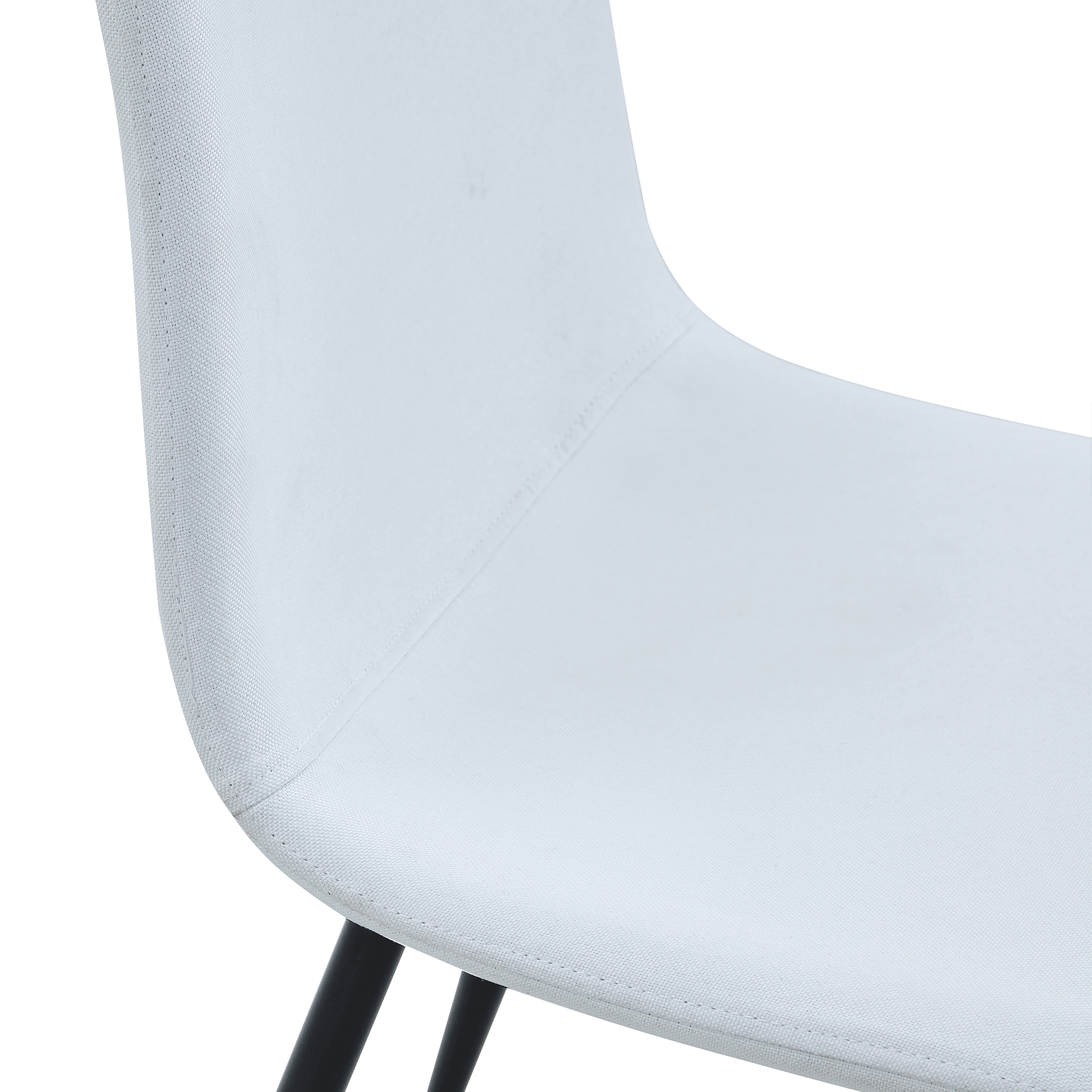 Luxury Simple Chair - Set of 4 WHITE Linen-Cotton Material High