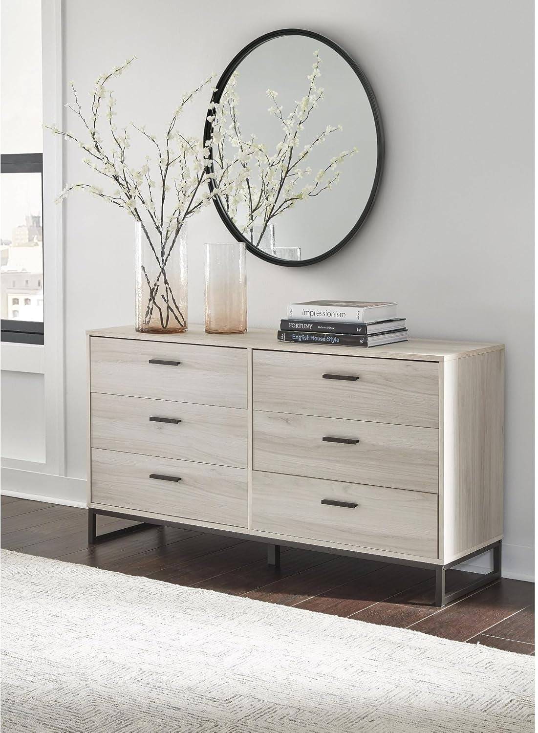 Socalle 6 Drawer 59&quot; Dresser, Beige