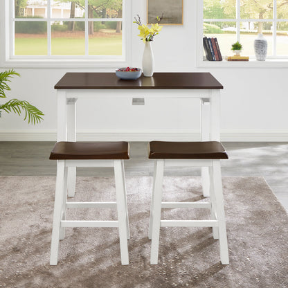 Bar Table and Chairs Set, 3 Piece Dining Table Set, Industrial