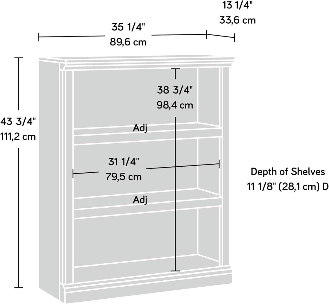Miscellaneous Storage 3-Shelf Bookcase/ Book Shelf, Chalked Chestnut