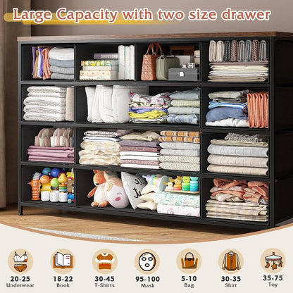 Dresser with 13 Drawers Dresser TV Stand for 55&quot; TV Long Dresser for