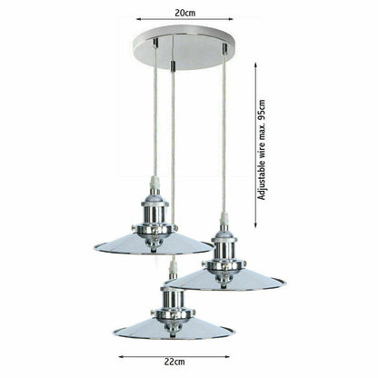 Modern 3-Light Pendant Ceiling Fixture Lighting | Chrome Finish Home