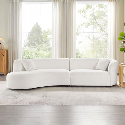 Luxury Modern Style Living Room Upholstery Curved Sofa with Chaise
