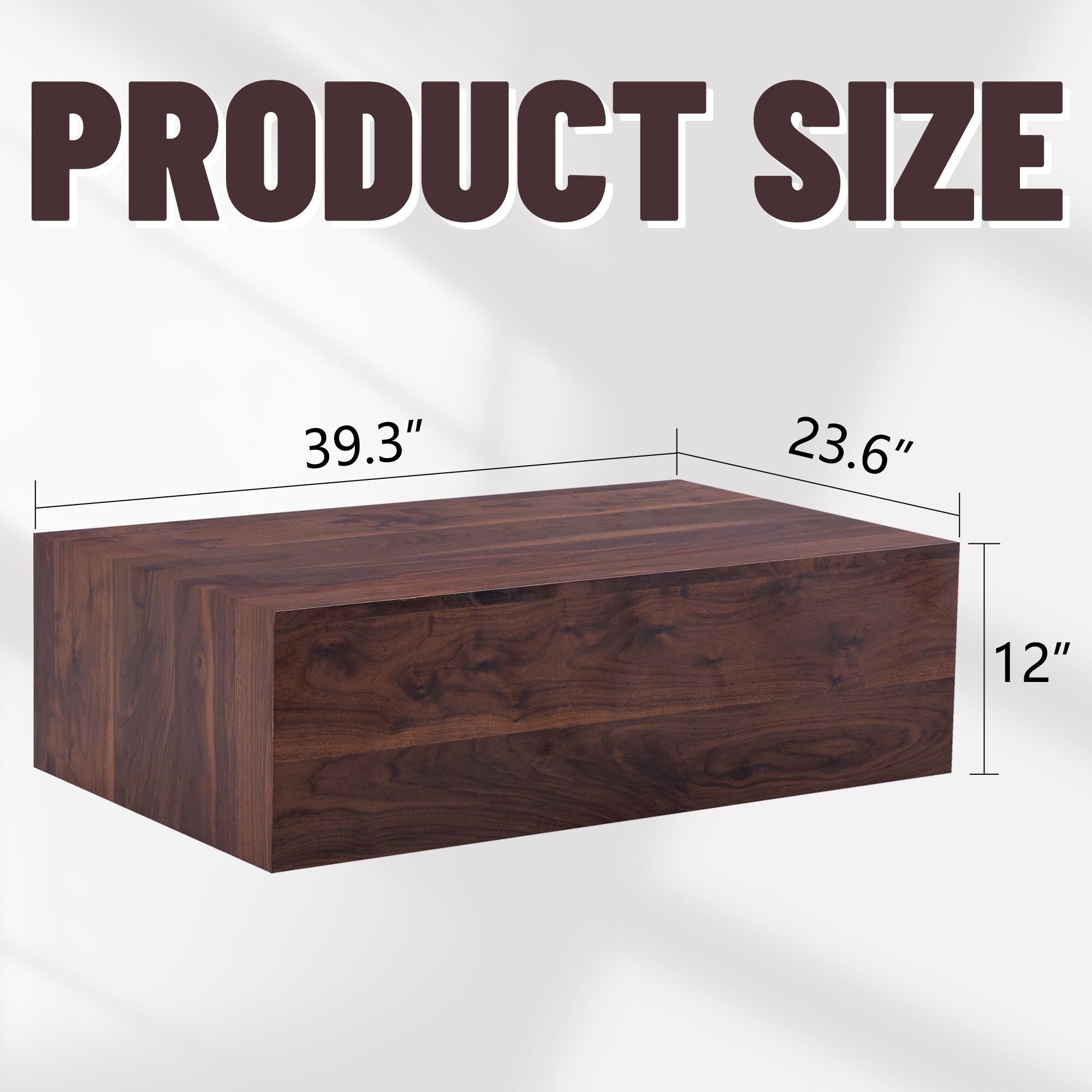 39.3*23.6*12 Inch Walnut Wood Grain MDF Coffee Table - Luxurious