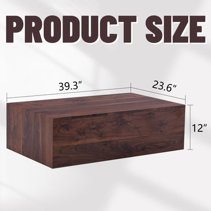 39.3*23.6*12 Inch Walnut Wood Grain MDF Coffee Table - Luxurious