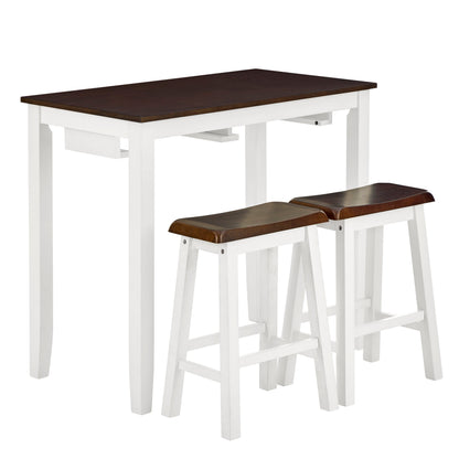 Bar Table and Chairs Set, 3 Piece Dining Table Set, Industrial