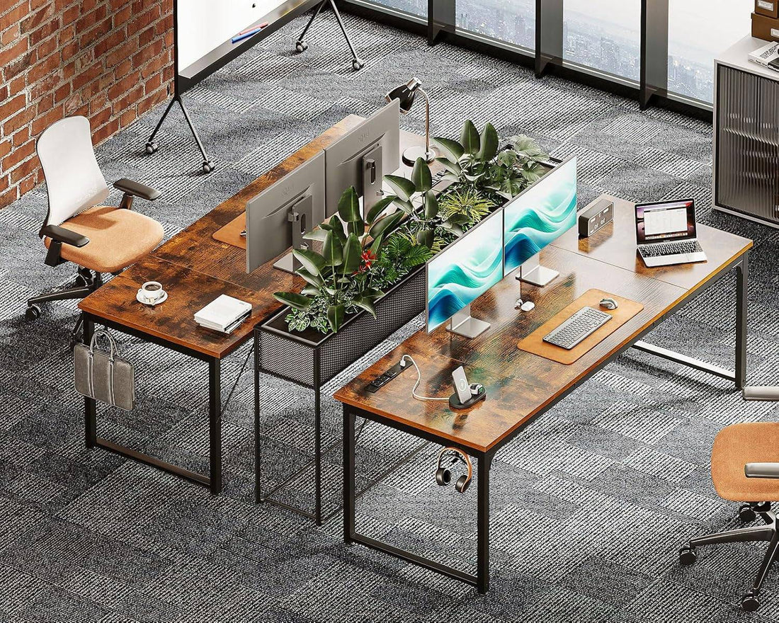 71 Inch Computer Desk with USB Ports, Large Office Desk, Long Study