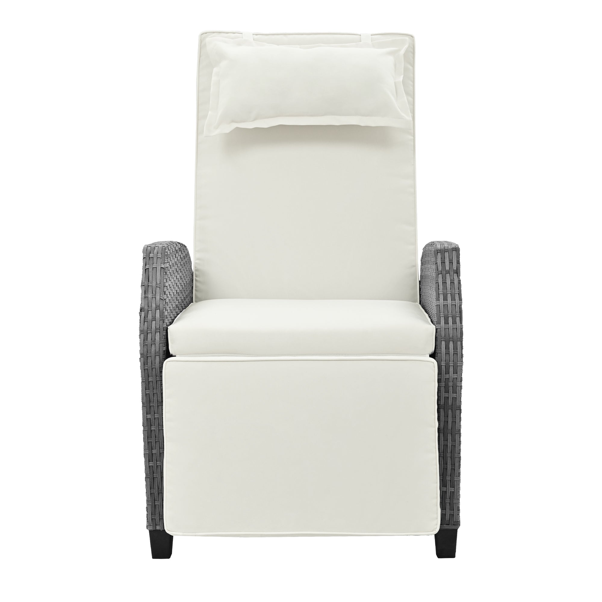 Outdoor Rattan Two-person Combination With Coffee Table, Adjustable,