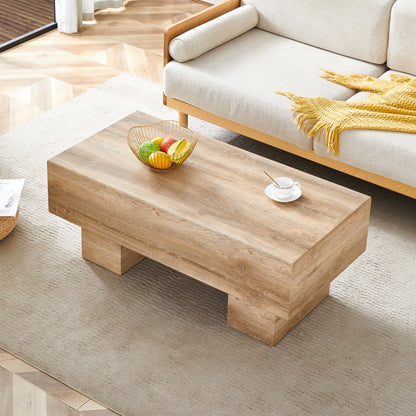 Modern Simple Light Wood Texture MDF Coffee Table - 43.3&