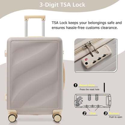 Luggage Set 3 Piece, Lightweight Durable ABS Suitcases with Spinner