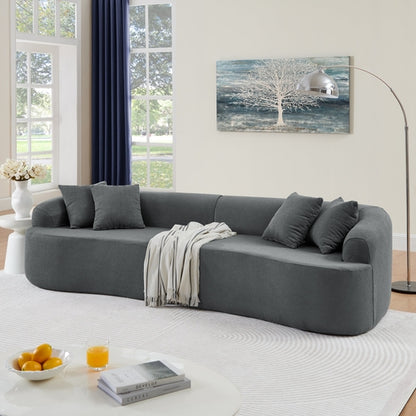 Curved Modular Sectional Sofa in Lamb&