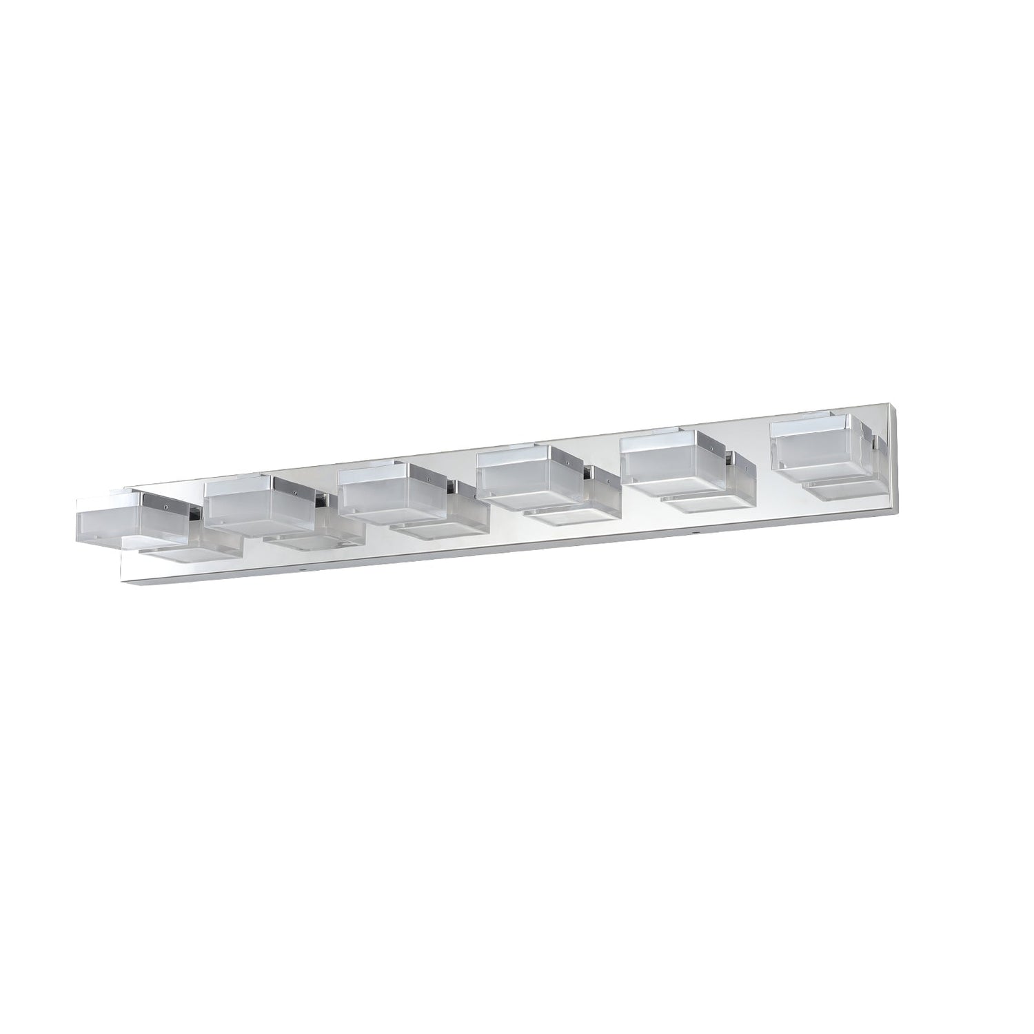 Modern 6-Light Chrome LED Vanity Mirror Light Fixture For Bathrooms