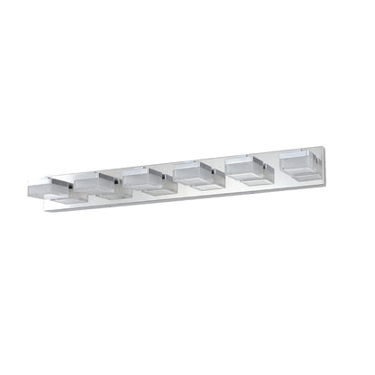 Modern 6-Light Chrome LED Vanity Mirror Light Fixture For Bathrooms