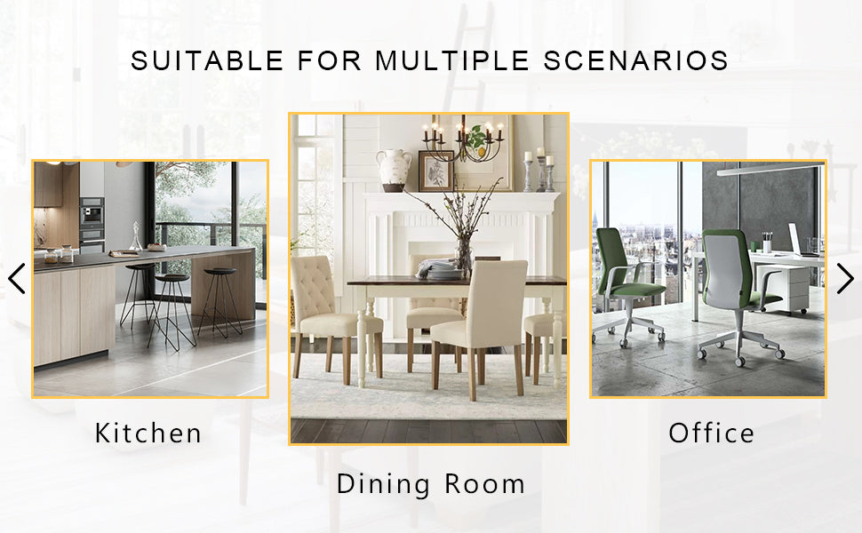 Modern tempered glass dining table. Large modern office desk with gold