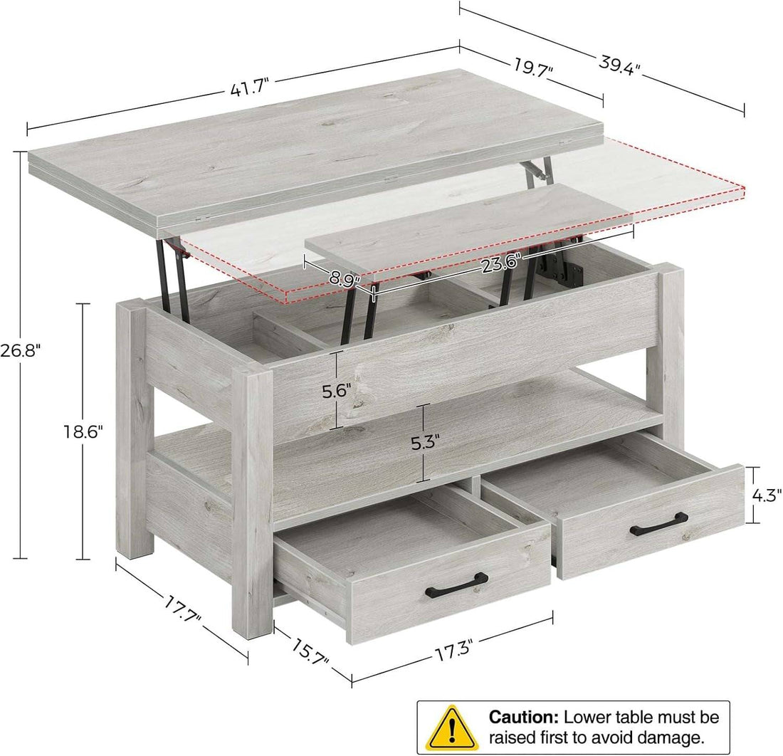Coffee Table Lift Top, Multi-Function Convertible Coffee Table with