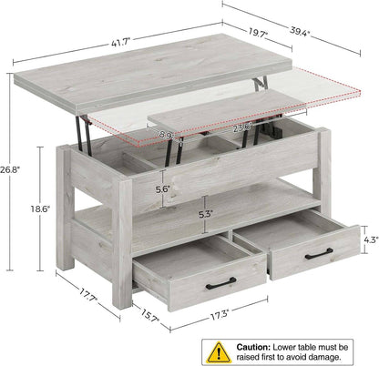 Coffee Table Lift Top, Multi-Function Convertible Coffee Table with