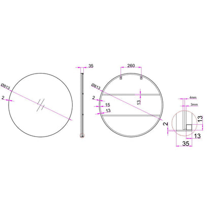 Round Metal Frame Mirror