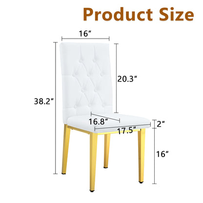 4 piece set of white dining chairs brings a touch of elegance and