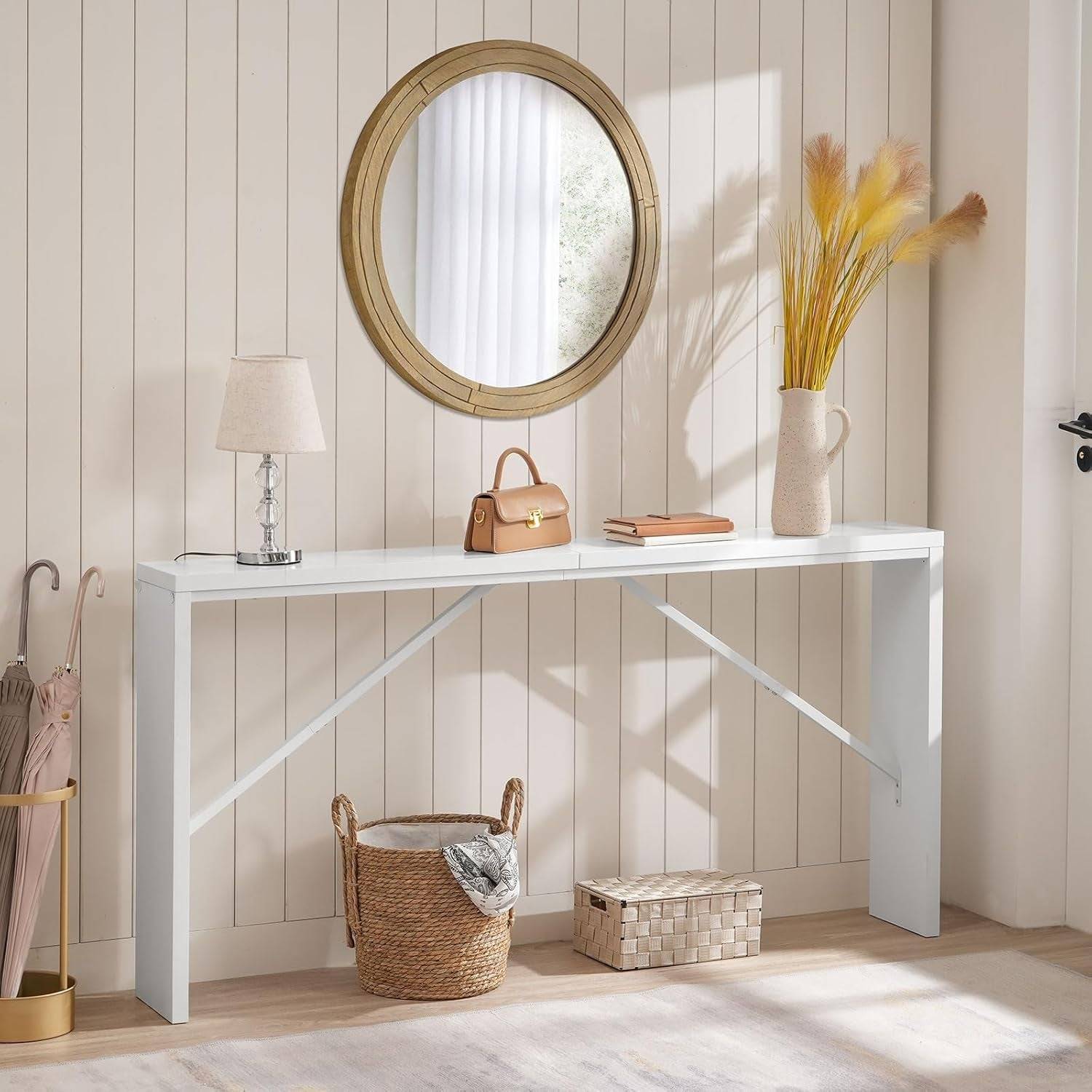 Console Table, 62.2&quot; Long Sofa Table behind Couch, Narrow Entryway