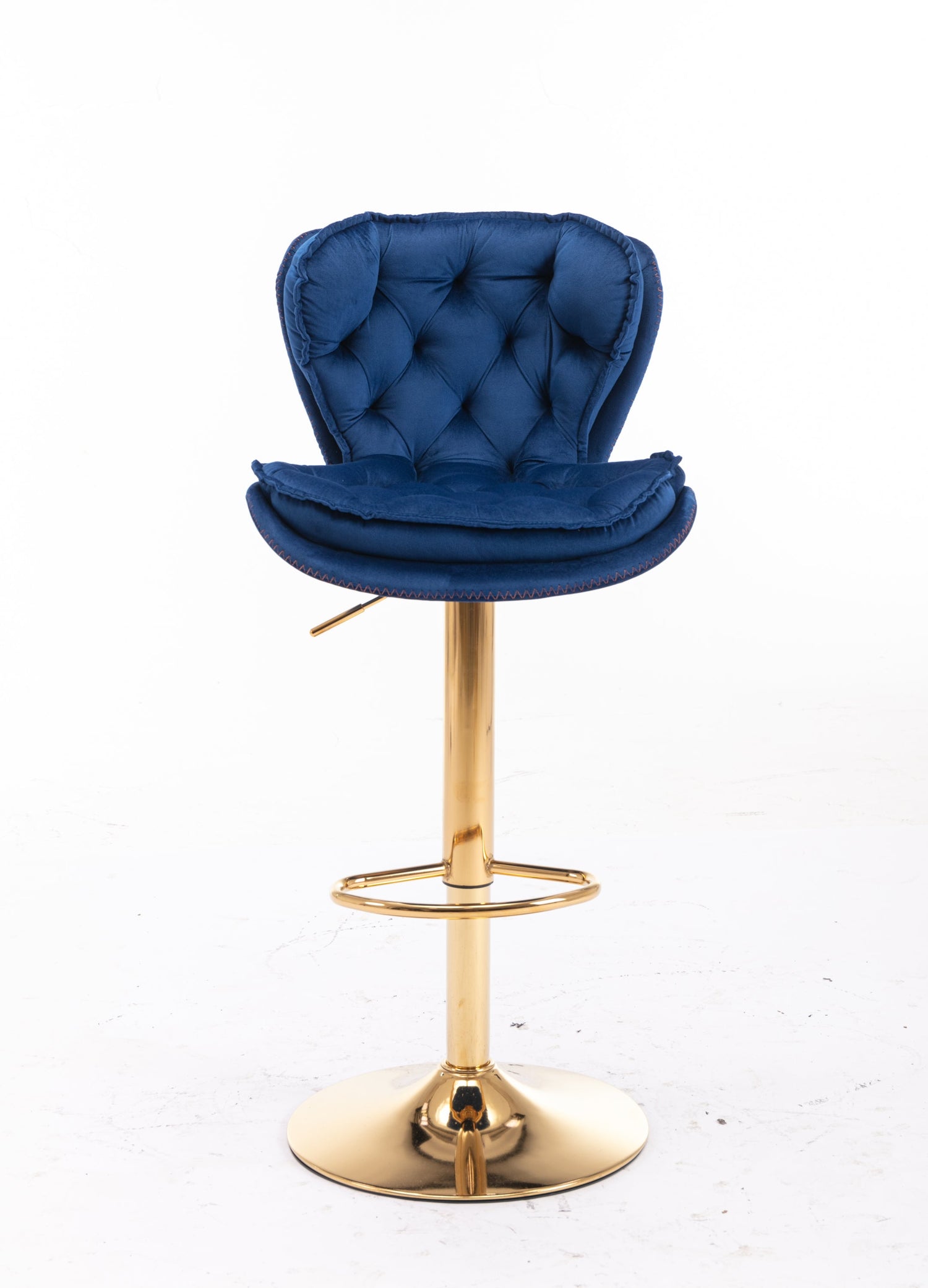 Set of 2  Bar Stools,with Chrome Footrest and Base Swivel Height
