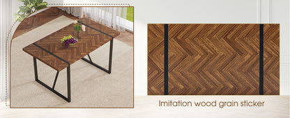 A minimalist retro rectangular dining table with a specially textured