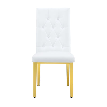 4 piece set of white dining chairs brings a touch of elegance and