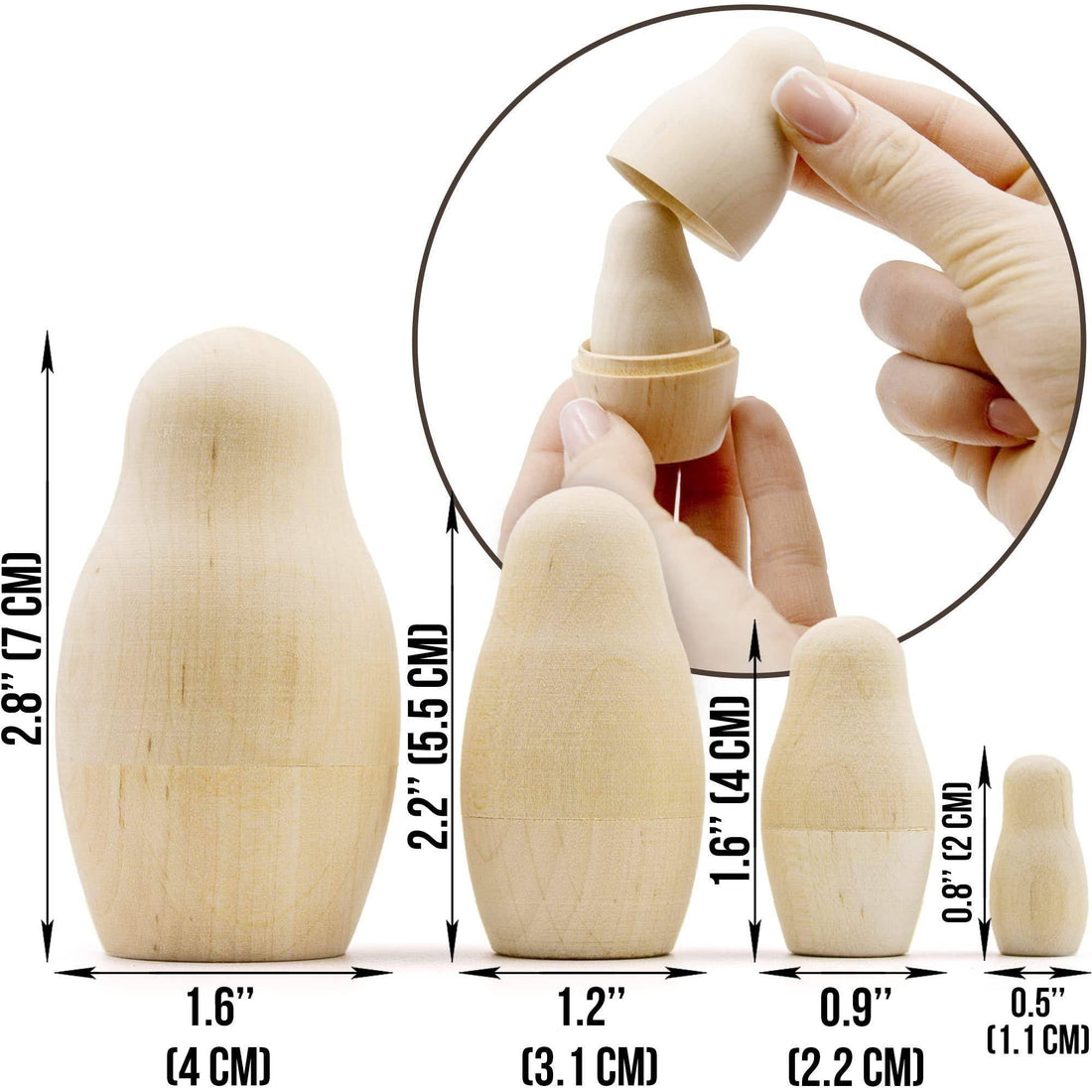 AEVVV Blank Nesting Dolls Lot of 5 Sets by 4 pcs   Blank Russian