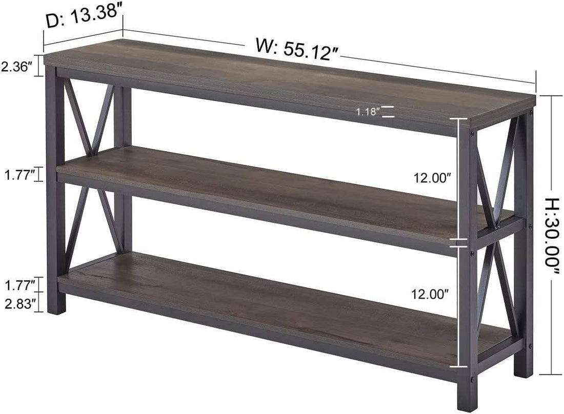 Rustic 3-Tier Console Table for Living Room
