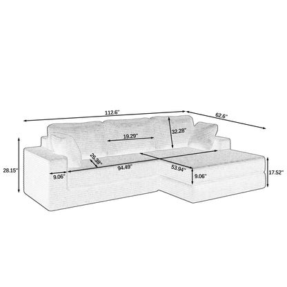 Right sofa seat,L shape Modular Sectional Sofa, Compressed Sectional