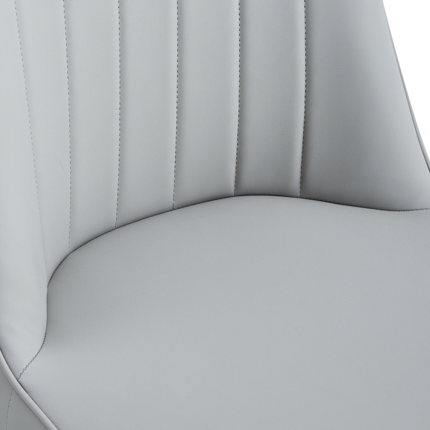 Light gray dining chairs and living room chairs. PU material and metal