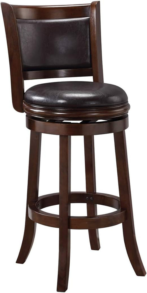 Augusta Bar Height Swivel Stool, 29-Inch, Cappuccino with Dark Brown