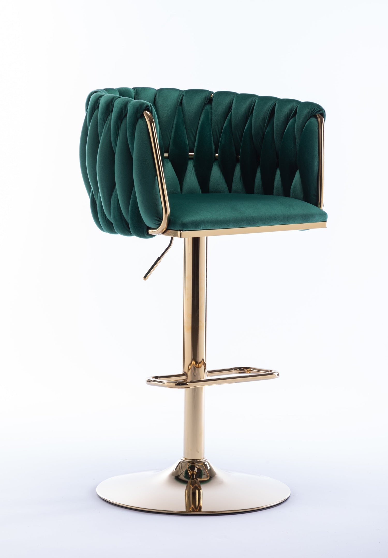 Set of 2  Bar Stools,with Chrome Footrest and Base Swivel Height