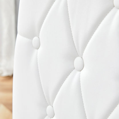 4 piece set of white dining chairs brings a touch of elegance and