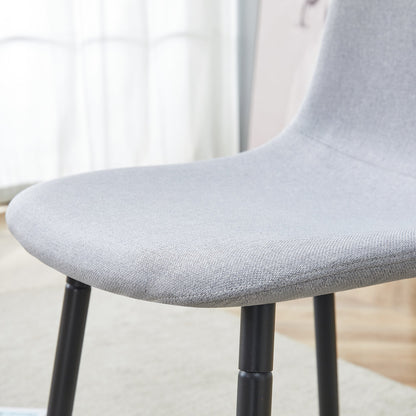 Comfortable Linen-Cotton Dining Chair Set - Four Pieces in Light