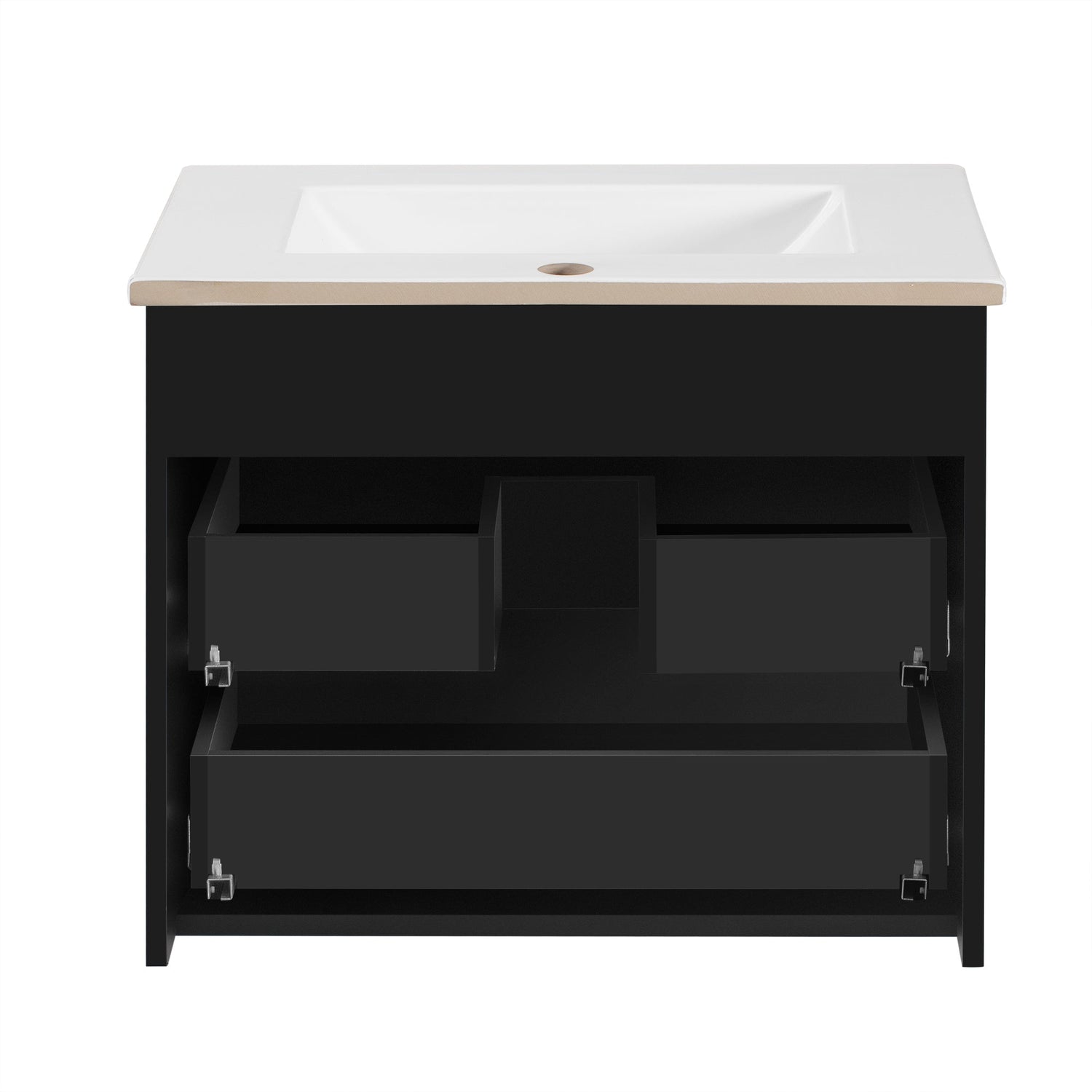 24inch Wall Mounted Floating Cabinet w/Double Drawer, Floating
