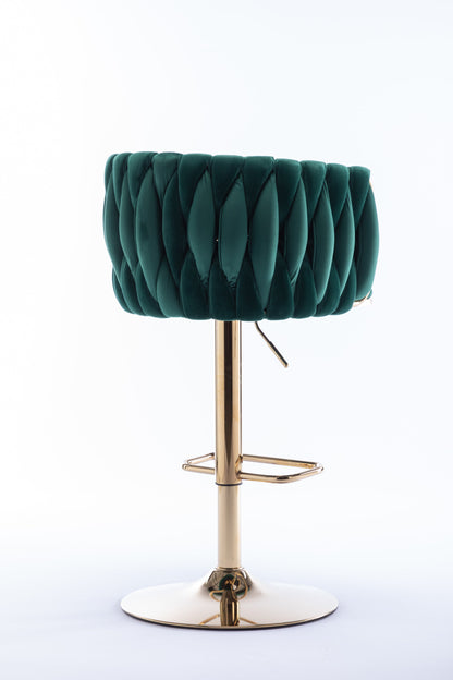 Set of 2  Bar Stools,with Chrome Footrest and Base Swivel Height