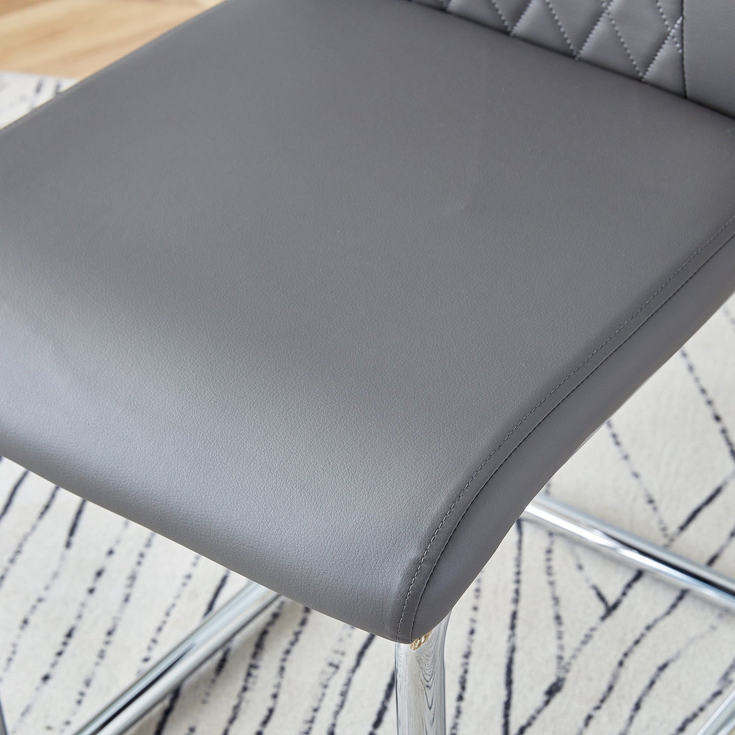 Modern Dining Chairs with Faux Leather Padded Seat Dining Living Room