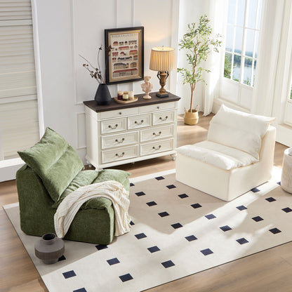 Accent Armless Chair Lazy Floor Seating, Leisure Accent Single Couch