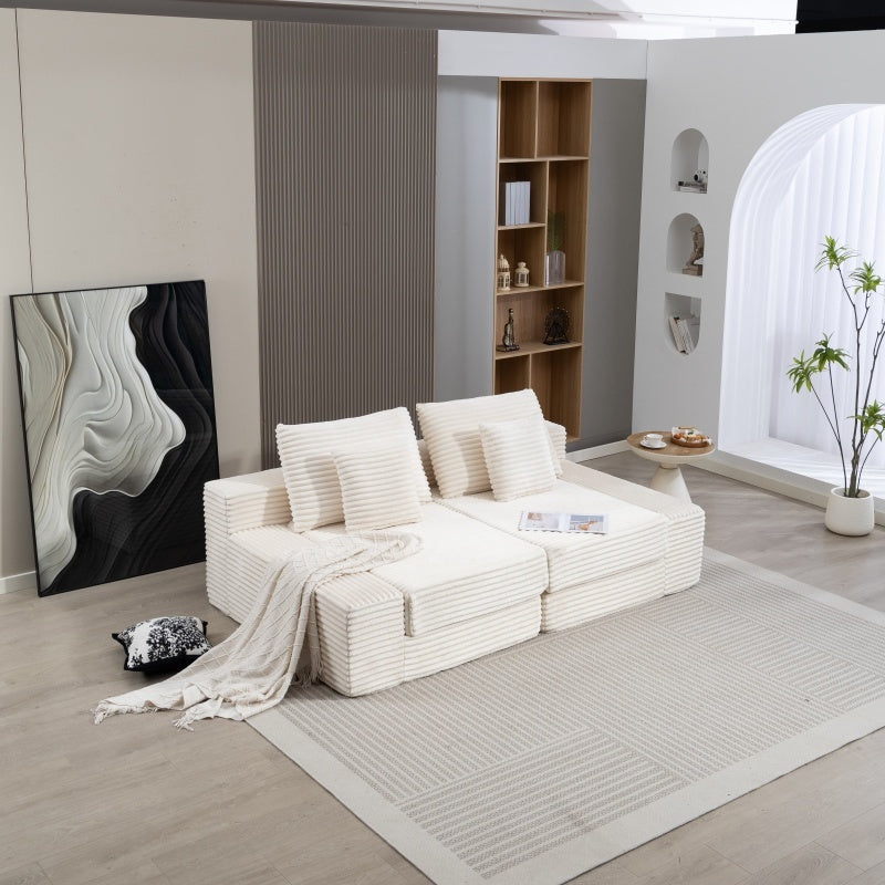 Double Lounge Chaise,Cloud Plush Sofa Bed,Upholstered Boneless Cloud