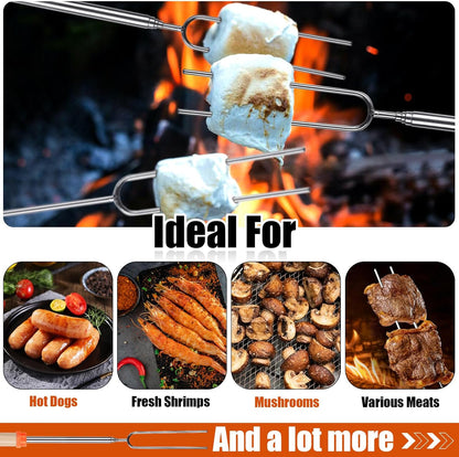 Extendable Stainless Steel Roasting Sticks 10 pcs